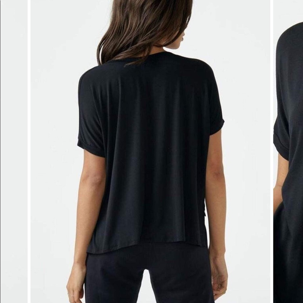 Joah Brown Black Vneck Tee - Picture 3 of 4